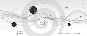 Vector illustration molecule, Network Connection. Element of geometric shape, wave line, dot, on white background