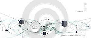 Vector illustration molecule, Network Connection. Element of geometric shape, wave line, dot, on white background
