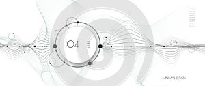 Vector illustration molecule, Network Connection. Element of geometric shape, wave line, dot, on white background