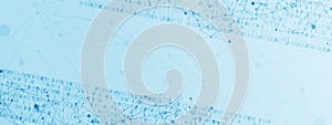 Technology background with plexus effect. Big data concept. Binary computer code. Vector illustration