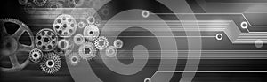 Technology Gears Cogs Banner Background Supply photo