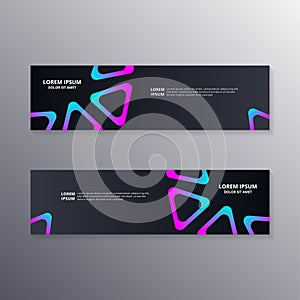 Technology banner template, Abstract Dark Neon Background suitable for web header, footer, advertising