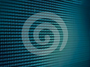 Technology Binary code Background.Digital binary data and Secure Data