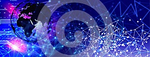 Technology binary web glob background. virtual concept.world network  technology communication background.