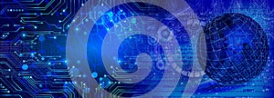 Technology binary web glob background. virtual concept.world network  technology communication background.