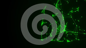 Technology block chain network connection. Big data visualization. Cyber security background. Cube, consisting of block. 3D