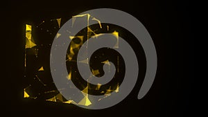 Technology block chain network connection. Big data visualization. Cyber security background. Cube, consisting of block. 3D