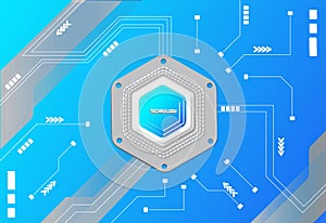 Technology with blue background free vector