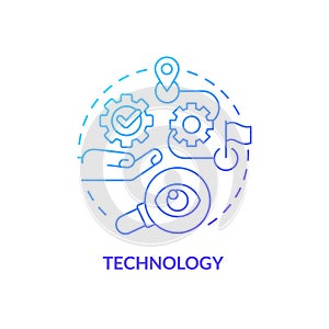 Technology blue gradient concept icon