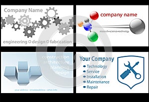 Technology Business Card Designs 4 Up