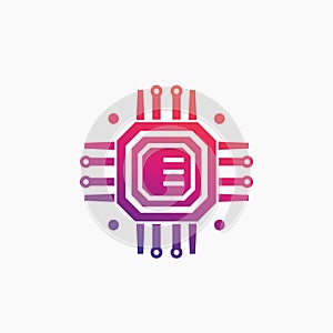 Technology, chipset, circuit board icon