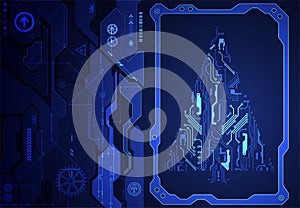 Technology christmas tree from digital electronic circuit.