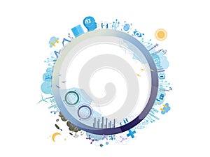 Technology with circle frame vector illustration graphic EPS 10