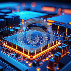 Technology circuit board background. Generated with AI