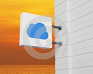 Technology cloud computing concept, 3D rendering