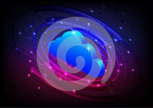 Technology cloud networking coding internet online security wireless abstract background vector illustration