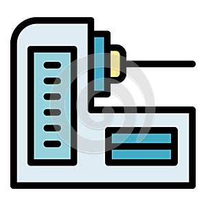 Technology cnc machine icon vector flat