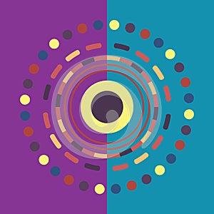 Technology colorful round background. Abstract digital illustration. connection concept. Electronic round design. Modern