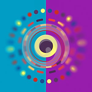 Technology colorful round background. Abstract digital illustration. connection concept. Electronic round design. Modern