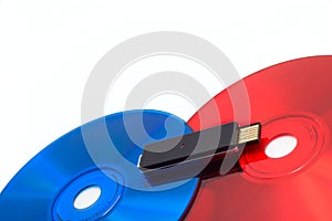 Technology colors: red, blue and black