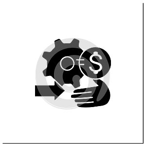 Technology commercialization glyph icon
