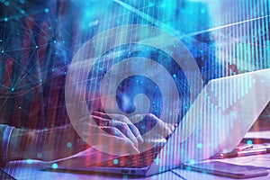 Technology, communication and hacker concept