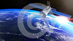 Technology communication image global navigation satellite system,standard generic term for satellite navigation systems,GNSS,3d r photo
