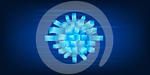 Technology Computing Background Showing High Speed Data Processing Through Internet Networks, Digital Connections, Information