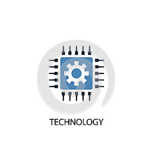 Technology concept 2 colored icon