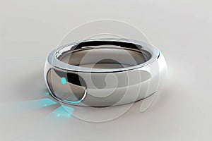 Technology concept - closeup of a smart ring on neutral background