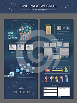 Technology concept one page website design template