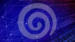 Technology connected binary lines exploring abstract concept of binary code and ai background in future of cyber security