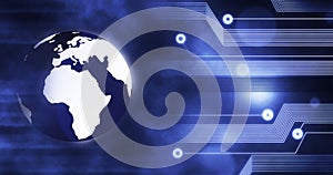 Technology Innovation Computer Data earth globe connected Future Business Background red