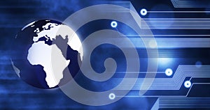 Technology Innovation Computer Data earth globe connected Future Business Background red