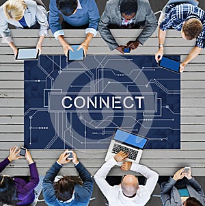 Technology Connection Online Networking Medias Concept photo