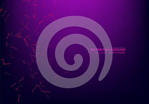 Technology and connection theme. Bright vertexes connected with thin lines .Neon Light background