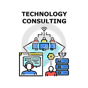 Technology consulting icon vector illustration