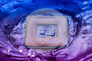 Technology cyber electronic concept. cpu ram computer Fall into