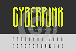 Technology Cyberpunk Font design vector. Hi-tech Cyber Robot Digital Virtual Reality  Artificial intelligence Futuristic style