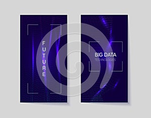 Technology Cyberspace Glowing Particles Vector Background.