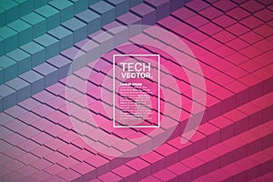 Technology 3D Waveform Abstract Vector Background