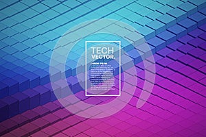 Technology 3D Waveform Abstract Vector Background