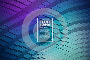 Technology 3D Waveform Abstract Vector Background