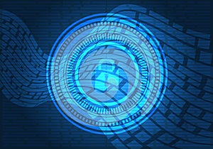 Technology data security computer internet design modern futuristic background vector