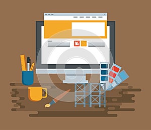 Technology device maintenance support cartoon