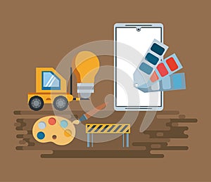 Technology device maintenance support cartoon