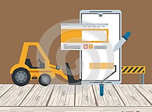 Technology device maintenance support cartoon