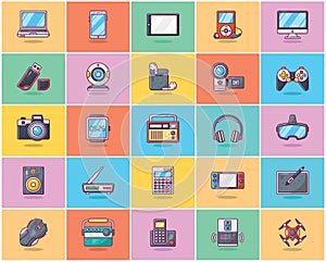 Technology Devices Flat Icons Pack