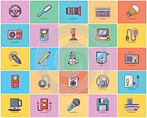 Technology Devices Flat Icons Pack