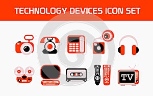 Technology devices icon set